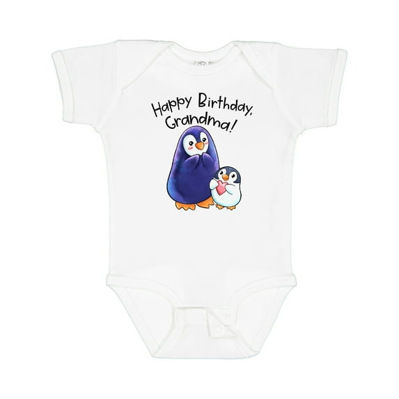 Inktastic Happy Birthday, Grandma- Cute Penguins Boys or Girls Baby Bodysuit