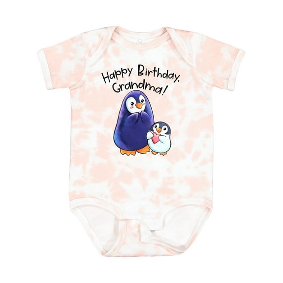 Inktastic Happy Birthday, Grandma- Cute Penguins Boys or Girls Baby Bodysuit
