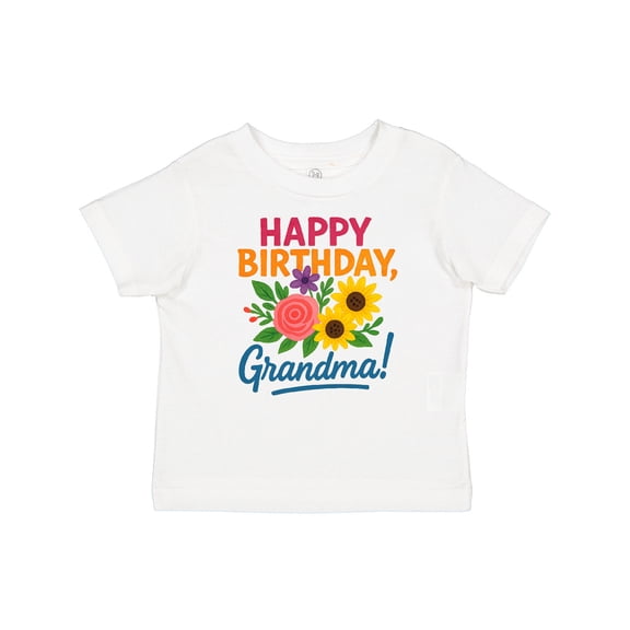 Inktastic Happy Birthday Grandma Floral Boys or Girls Baby T-Shirt