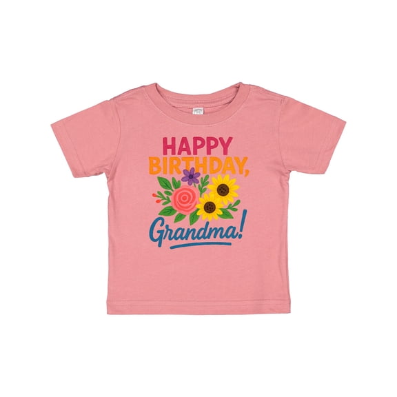 Inktastic Happy Birthday Grandma Floral Boys or Girls Baby T-Shirt
