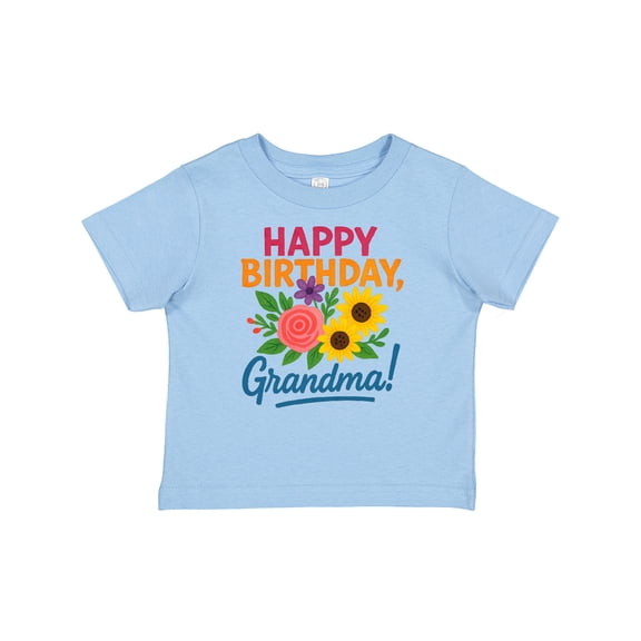 Inktastic Happy Birthday Grandma Floral Boys or Girls Baby T-Shirt