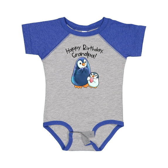 Inktastic Happy Birthday, Grandpa Cute Penguins Boys or Girls Baby Bodysuit