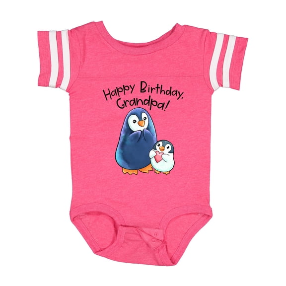 Inktastic Happy Birthday, Grandpa Cute Penguins Boys or Girls Baby Bodysuit