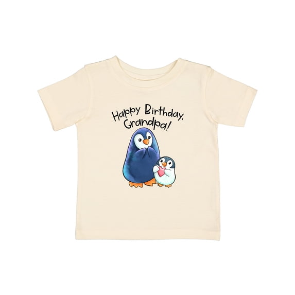 Inktastic Happy Birthday, Grandpa- Cute Penguins Boys or Girls Baby T-Shirt