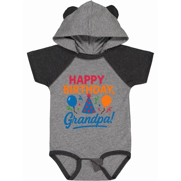 Inktastic Happy Birthday Grandpa Party Hat Balloons Boys or Girls Baby Bodysuit