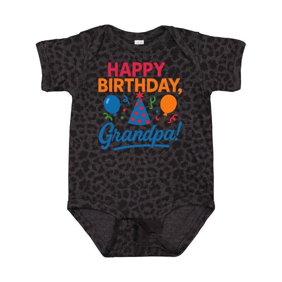 Inktastic Happy Birthday Grandpa Party Hat Balloons Boys or Girls Baby Bodysuit