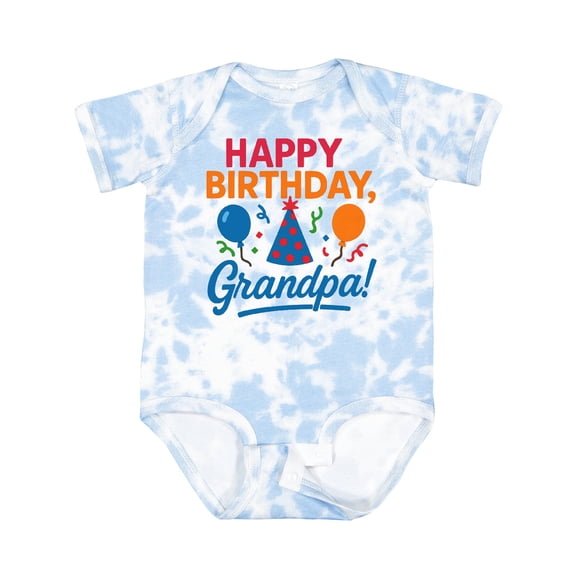 Inktastic Happy Birthday Grandpa Party Hat Balloons Boys or Girls Baby Bodysuit