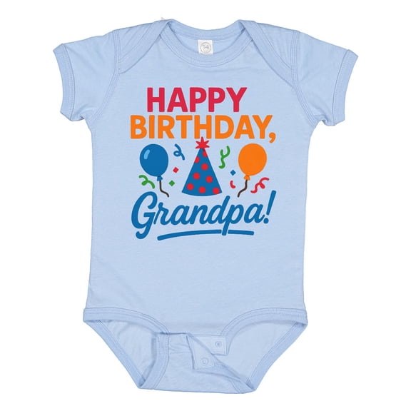 Inktastic Happy Birthday Grandpa Party Hat Balloons Boys or Girls Baby Bodysuit