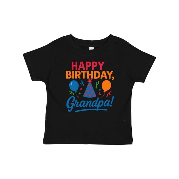 Inktastic Happy Birthday Grandpa Party Hat Balloons Boys or Girls Baby T-Shirt