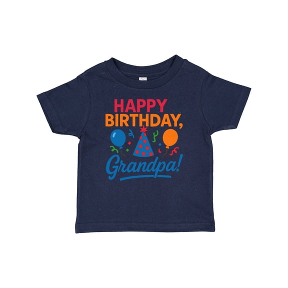Inktastic Happy Birthday Grandpa Party Hat Balloons Boys or Girls Baby T-Shirt