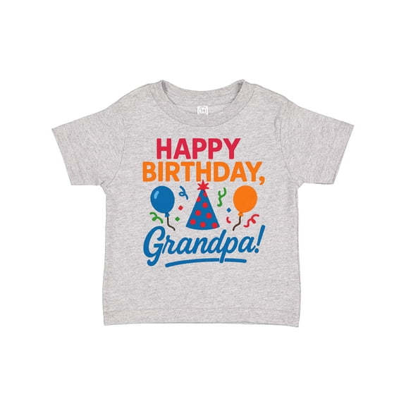 Inktastic Happy Birthday Grandpa Party Hat Balloons Boys or Girls Toddler T-Shirt