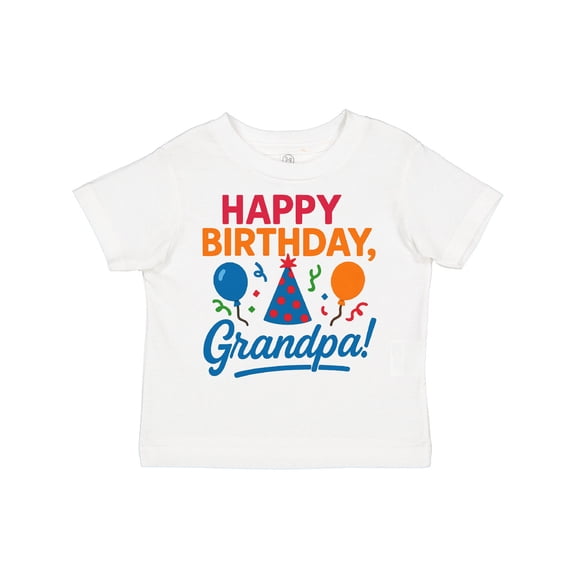 Inktastic Happy Birthday Grandpa Party Hat Balloons Boys or Girls Toddler T-Shirt