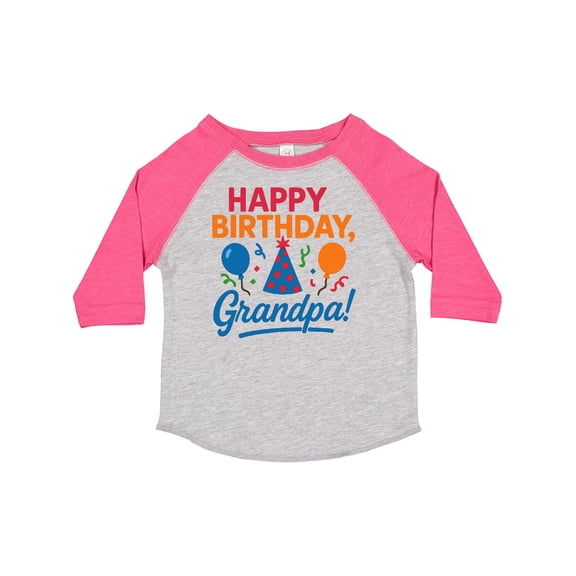 Inktastic Happy Birthday Grandpa Party Hat Balloons Boys or Girls Toddler T-Shirt