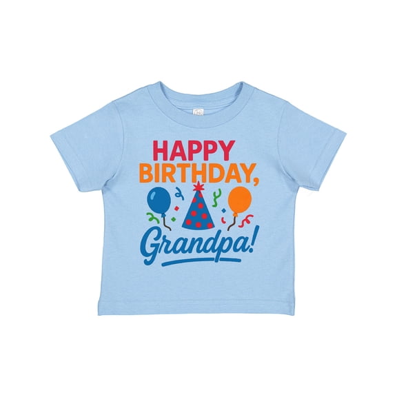 Inktastic Happy Birthday Grandpa Party Hat Balloons Boys or Girls Toddler T-Shirt