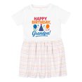 thumbnail image 1 of Inktastic Happy Birthday Grandpa Party Hat Balloons Girls Toddler Dress, 1 of 5