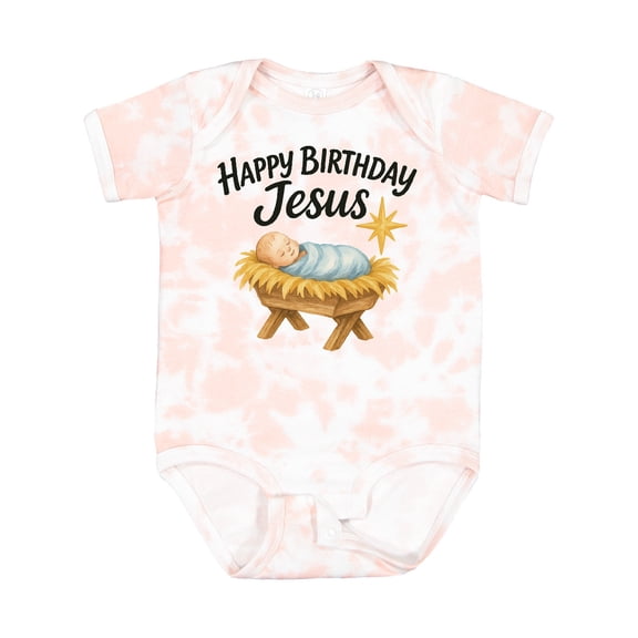 Inktastic Happy Birthday Jesus Nativity Christmas Boys or Girls Baby Bodysuit