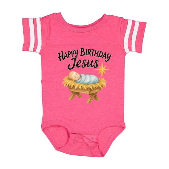 Inktastic Happy Birthday Jesus Nativity Christmas Boys or Girls Baby Bodysuit