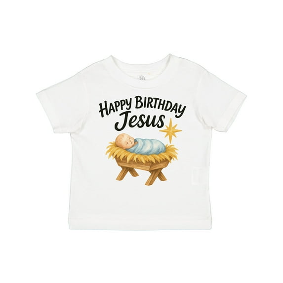 Inktastic Happy Birthday Jesus Nativity Christmas Boys or Girls Toddler T-Shirt