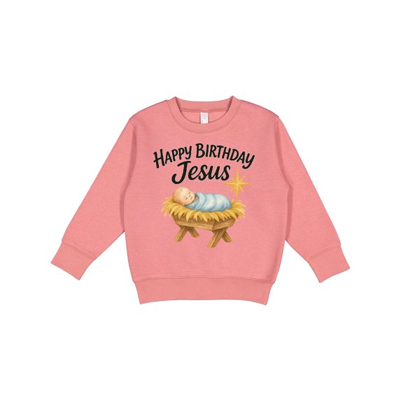 Inktastic Happy Birthday Jesus Nativity Christmas Toddler Sweatshirt