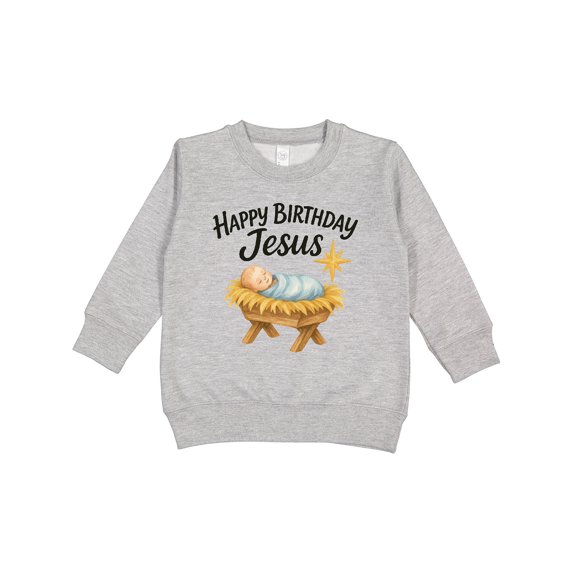 Inktastic Happy Birthday Jesus Nativity Christmas Toddler Sweatshirt