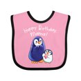thumbnail image 1 of Inktastic Happy Birthday, Mama- Cute Penguins Boys or Girls Baby Bib, 1 of 4