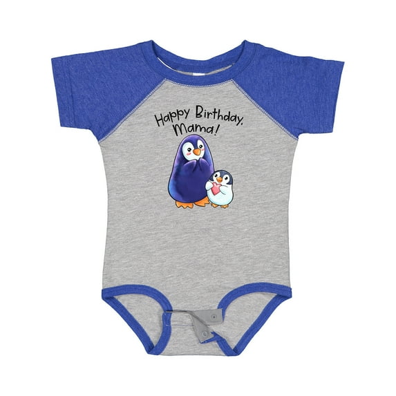 Inktastic Happy Birthday, Mama Cute Penguins Boys or Girls Baby Bodysuit