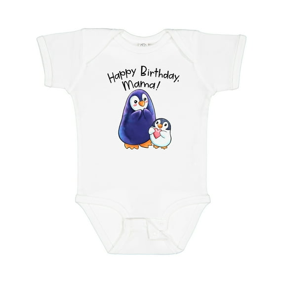 Inktastic Happy Birthday, Mama Cute Penguins Boys or Girls Baby Bodysuit