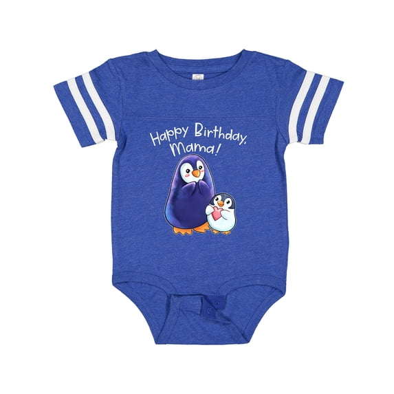 Inktastic Happy Birthday, Mama- Cute Penguins Boys or Girls Baby Bodysuit