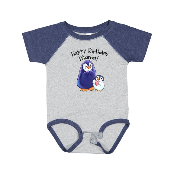 Inktastic Happy Birthday, Mama Cute Penguins Boys or Girls Baby Bodysuit