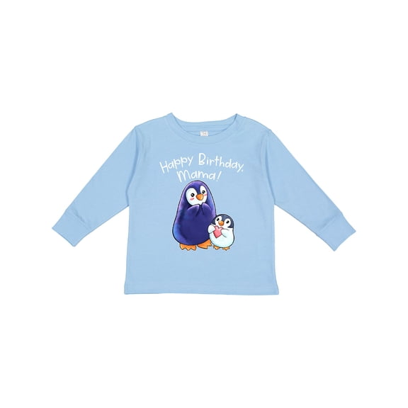 Inktastic Happy Birthday, Mama Cute Penguins Boys or Girls Long Sleeve Toddler T-Shirt