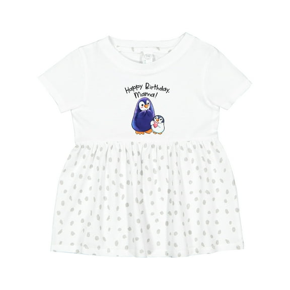 Inktastic Happy Birthday, Mama Cute Penguins Girls Baby Dress