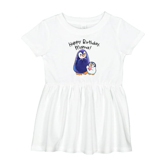 Inktastic Happy Birthday, Mama Cute Penguins Girls Baby Dress