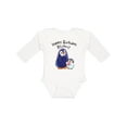 thumbnail image 1 of Inktastic Happy Birthday, Mimi- Cute Penguins Boys or Girls Long Sleeve Baby Bodysuit, 1 of 5