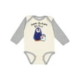 thumbnail image 1 of Inktastic Happy Birthday, Mimi- Cute Penguins Boys or Girls Long Sleeve Baby Bodysuit, 1 of 5
