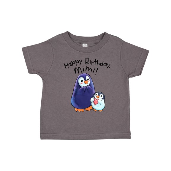 Inktastic Happy Birthday, Mimi- Cute Penguins Boys or Girls Toddler T-Shirt