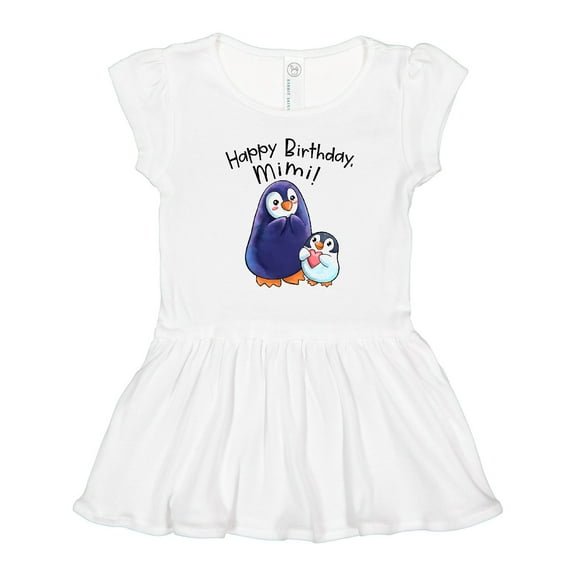 Inktastic Happy Birthday, Mimi- Cute Penguins Girls Toddler Dress