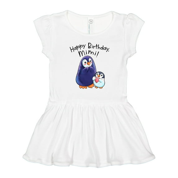 Inktastic Happy Birthday, Mimi- Cute Penguins Girls Toddler Dress