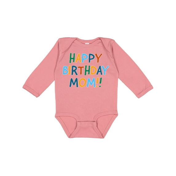Inktastic Happy Birthday Mom Boys or Girls Long Sleeve Baby Bodysuit