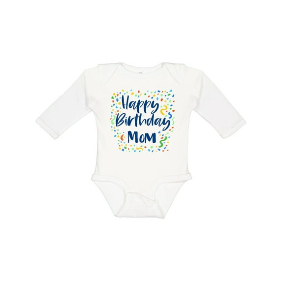 Inktastic Happy Birthday Mom Boys or Girls Long Sleeve Baby Bodysuit
