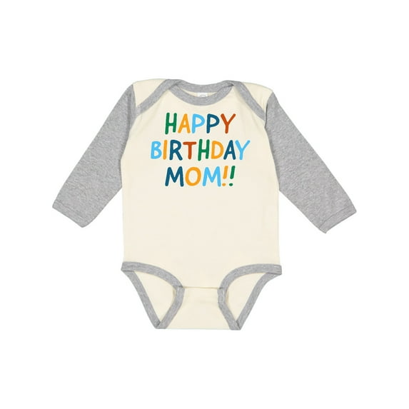 Inktastic Happy Birthday Mom Boys or Girls Long Sleeve Baby Bodysuit