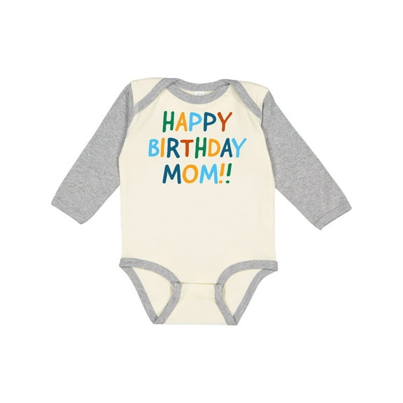 Inktastic Happy Birthday Mom Boys or Girls Long Sleeve Baby Bodysuit