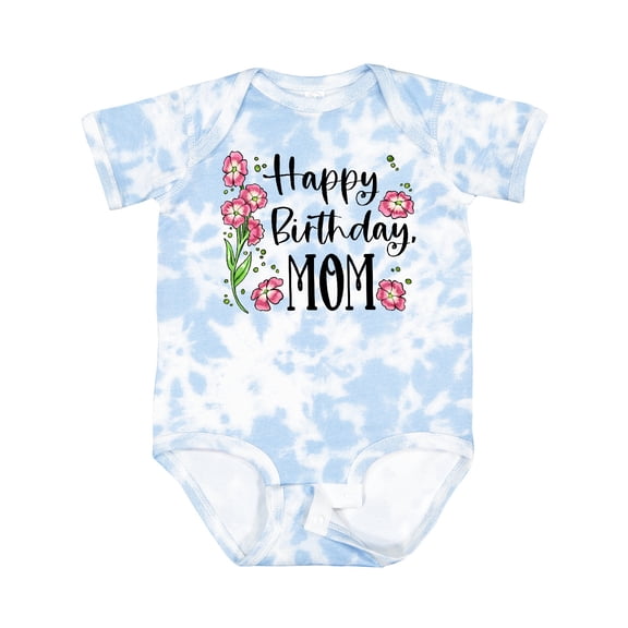 Inktastic Happy Birthday, Mom Pink Flowers Boys or Girls Baby Bodysuit