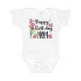 thumbnail image 1 of Inktastic Happy Birthday, Mom Pink Flowers Boys or Girls Baby Bodysuit, 1 of 5