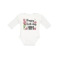 thumbnail image 1 of Inktastic Happy Birthday, Mom Pink Flowers Boys or Girls Long Sleeve Baby Bodysuit, 1 of 5