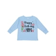 thumbnail image 1 of Inktastic Happy Birthday, Mom Pink Flowers Boys or Girls Long Sleeve Toddler T-Shirt, 1 of 5