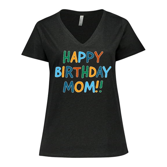 Inktastic Happy Birthday Mom Women's Plus Size V-Neck T-Shirt