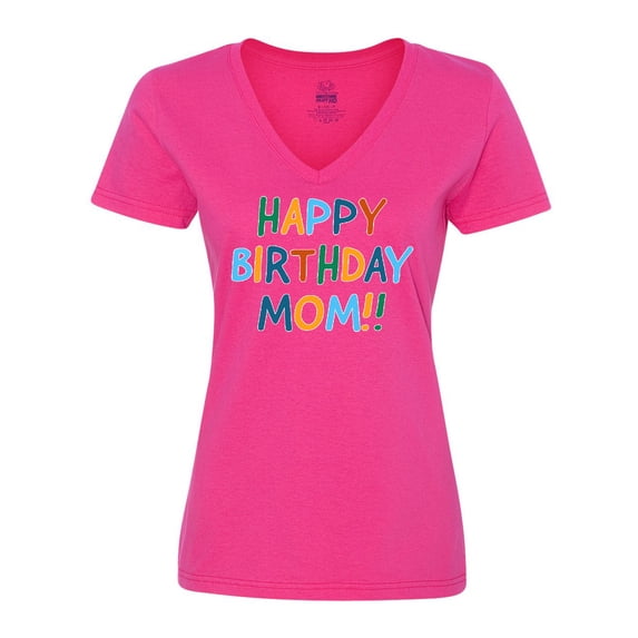 Inktastic Happy Birthday Mom Women's V-Neck T-Shirt