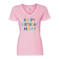thumbnail image 1 of Inktastic Happy Birthday Mom Women's V-Neck T-Shirt, 1 of 5