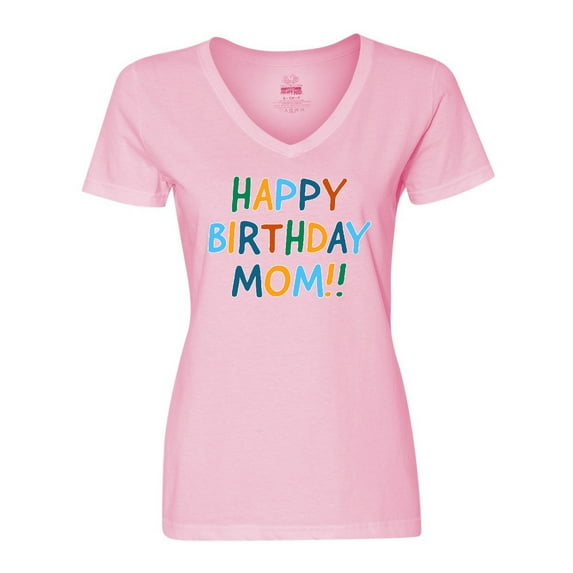 Inktastic Happy Birthday Mom Women's V-Neck T-Shirt