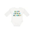 thumbnail image 1 of Inktastic Happy Birthday Mommy Boys or Girls Long Sleeve Baby Bodysuit, 1 of 5